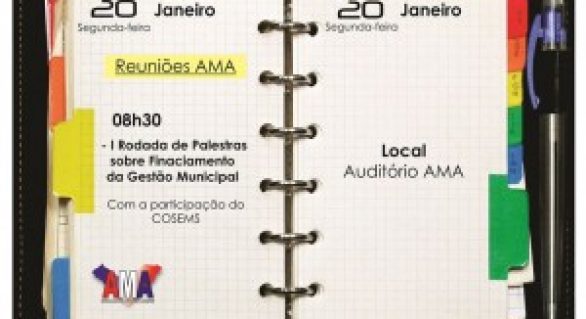 Cosems e AMA promovem rodada de palestras sobre financiamento da gestão municipal