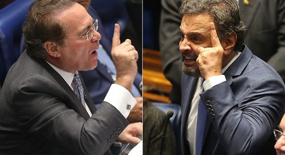 Votacão da Mesa Diretora do Senado gera bate boca entre Renan Calheiros e Aécio Neves