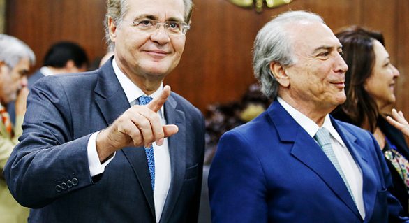 Licença de Temer da presidência do PMDB é uma boa solução, diz Renan