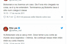 Em tweet antigo, Rita Lee diz que já teve caso com Bolsonaro