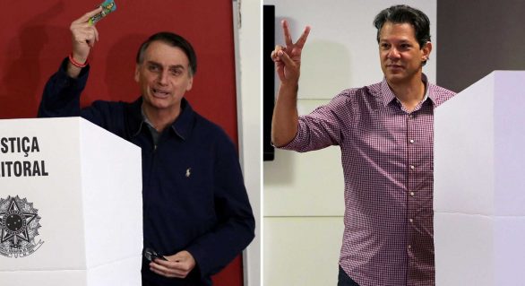 Pesquisa aponta Bolsonaro com 54% e Haddad com 46% dos votos válidos