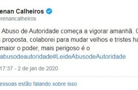 Renan Calheiros comenta entrada em vigor da Lei de Abuso de Autoridade