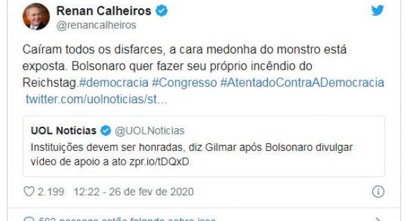 Bolsonaro recebe duras críticas de parlamentares