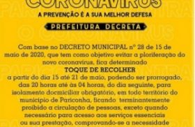 Prefeitura de Pariconha determina toque de recolher até o dia 21 de maio