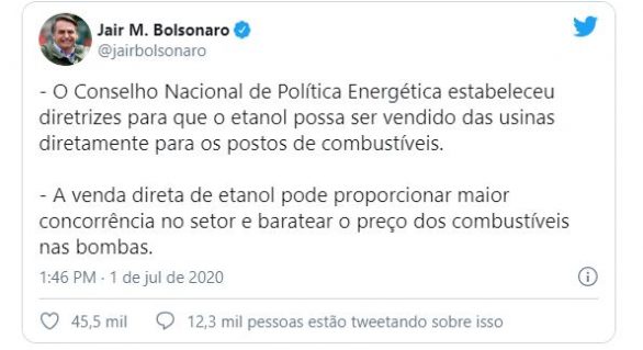Nova medida aprovada por Bolsonaro beneficia usinas alagoanas