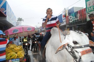 Deputado estadual comemora vitória no lombo de boi em Arapiraca