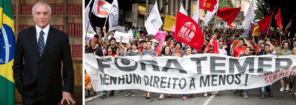 Brasil: Temer só tem 3% de aprovação, aponta CUT/VOX