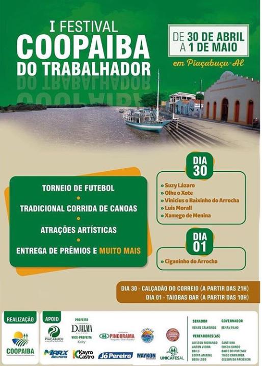 Piaçabuçu recebe 1º festival Coopaiba do Trabalhador