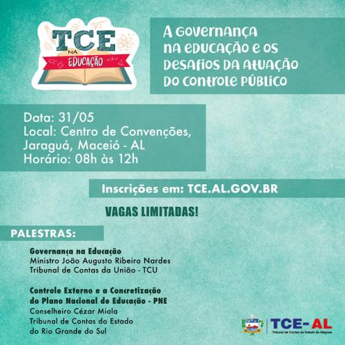 Inscrições abertas para o evento TCE na Educação