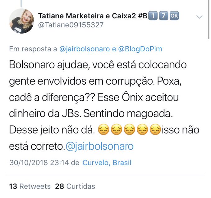 Conta no Twitter mostra arrependimentos de eleitores de Bolsonaro