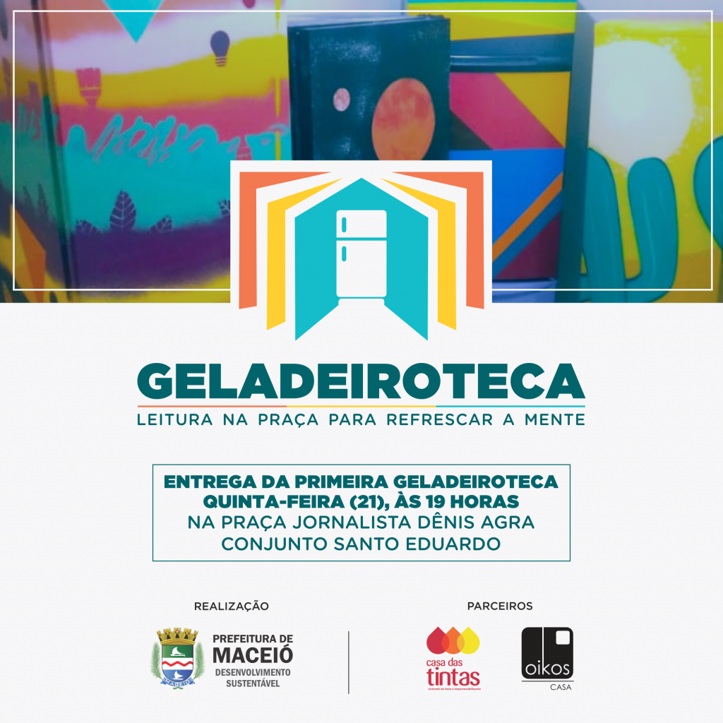 Geladeiroteca levará leitura e arte a áreas públicas de Maceió